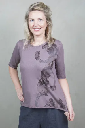 1149A Lightweight Tissue Layer Top Ferric Printed-Blue Fish Clothing