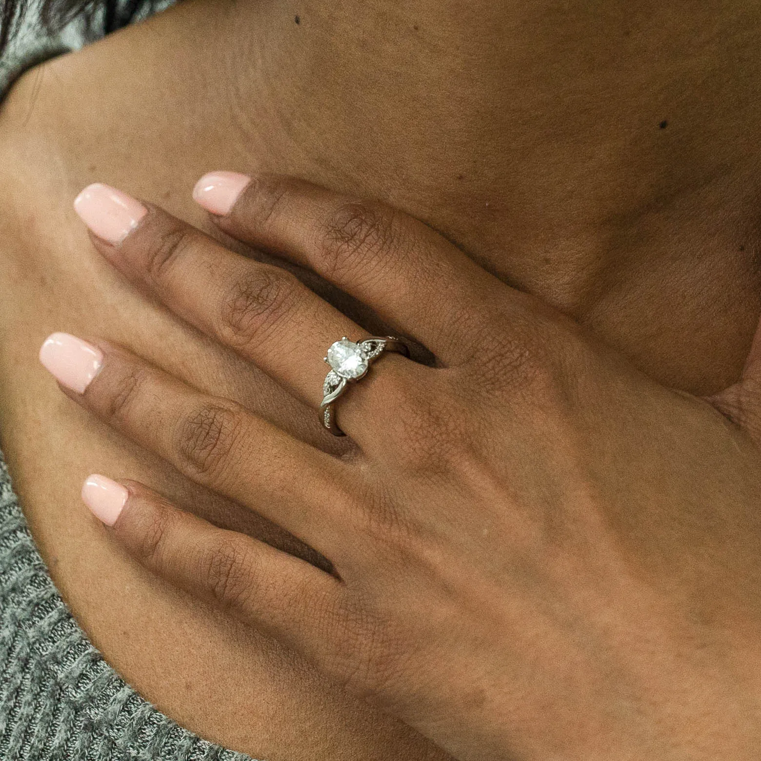 1.63 d.e.w cts Heidi Moissanite Ring