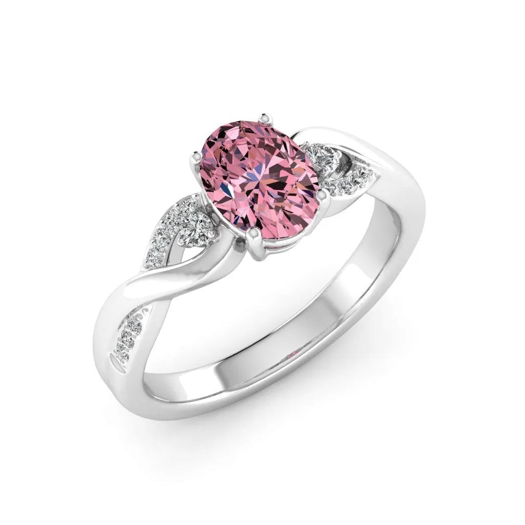1.63 d.e.w cts Heidi Moissanite Ring