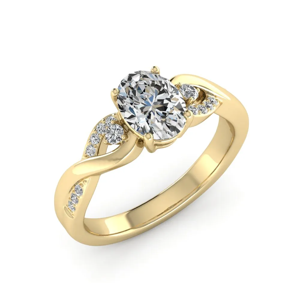 1.63 d.e.w cts Heidi Moissanite Ring