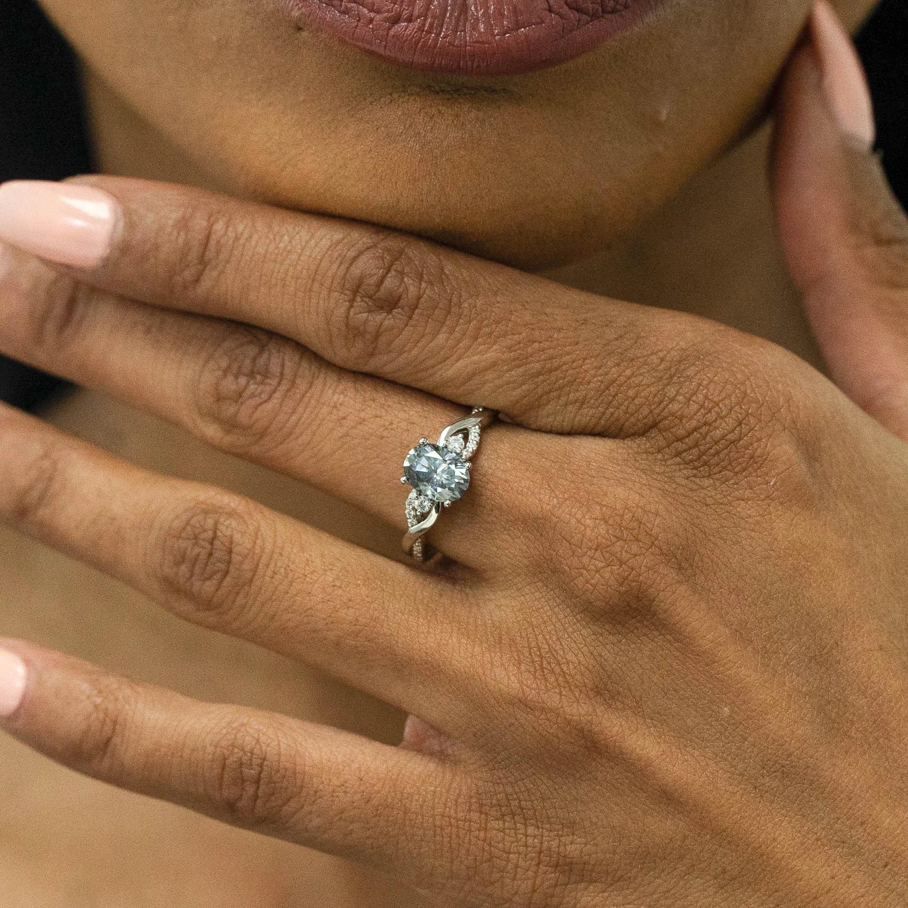 1.63 d.e.w cts Heidi Moissanite Ring