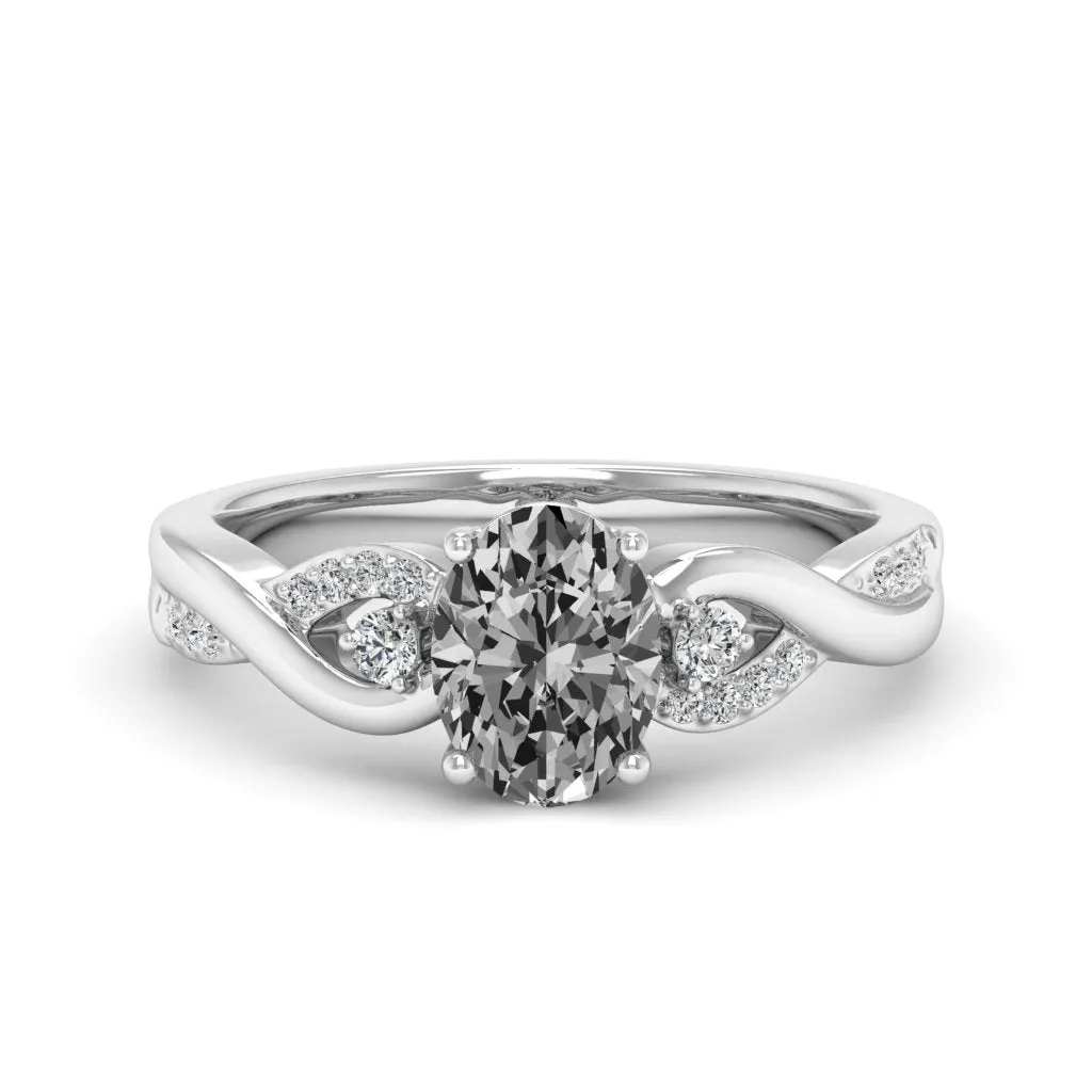 1.63 d.e.w cts Heidi Moissanite Ring