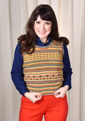 1960s Striped Mushroom Vest