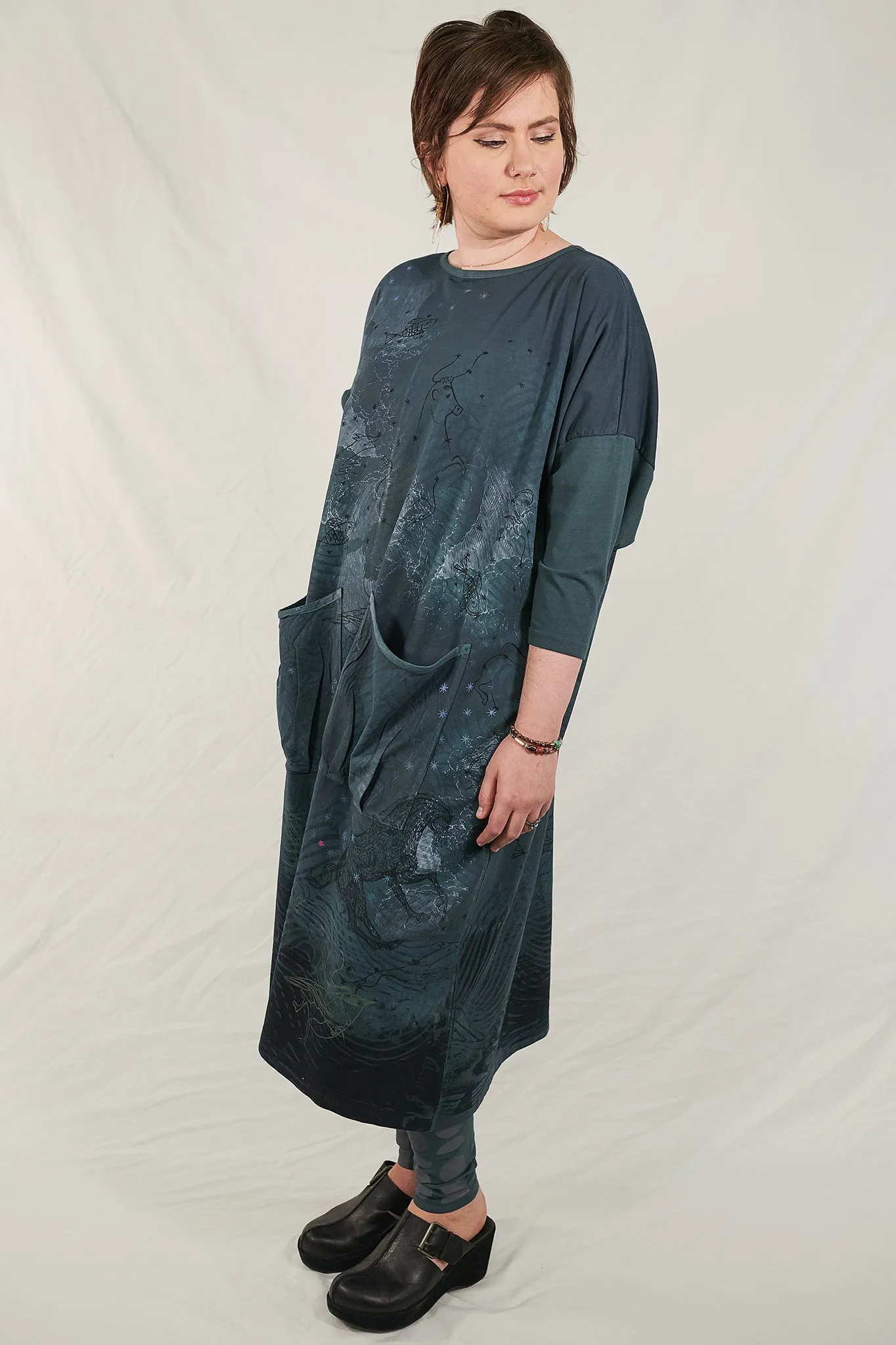 2303 Cotton Bamboo Mariposa Dress Puddle-P