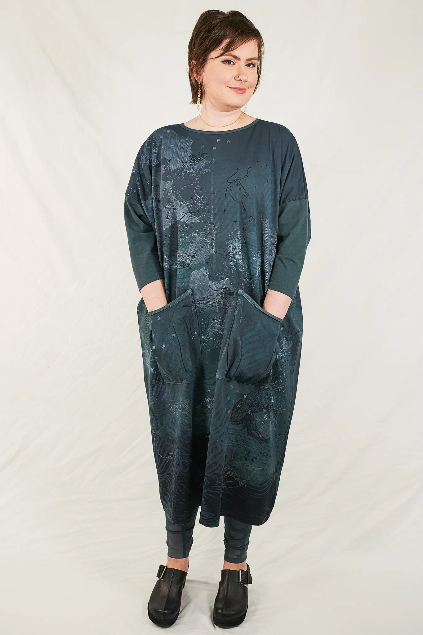 2303 Cotton Bamboo Mariposa Dress Puddle-P