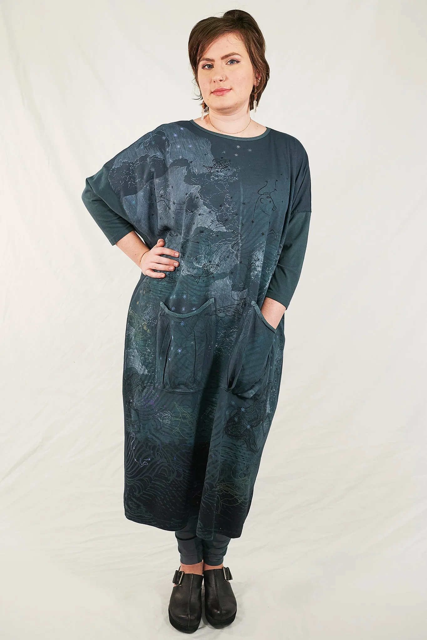 2303 Cotton Bamboo Mariposa Dress Puddle-P