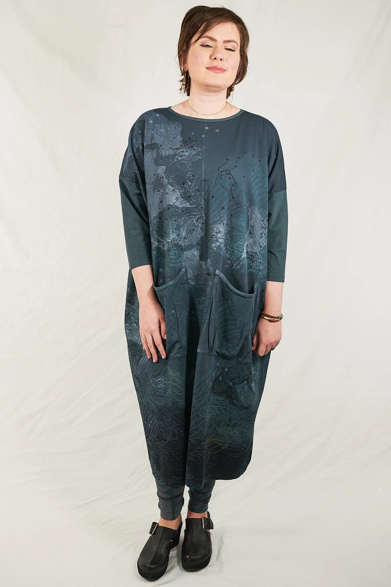 2303 Cotton Bamboo Mariposa Dress Puddle-P