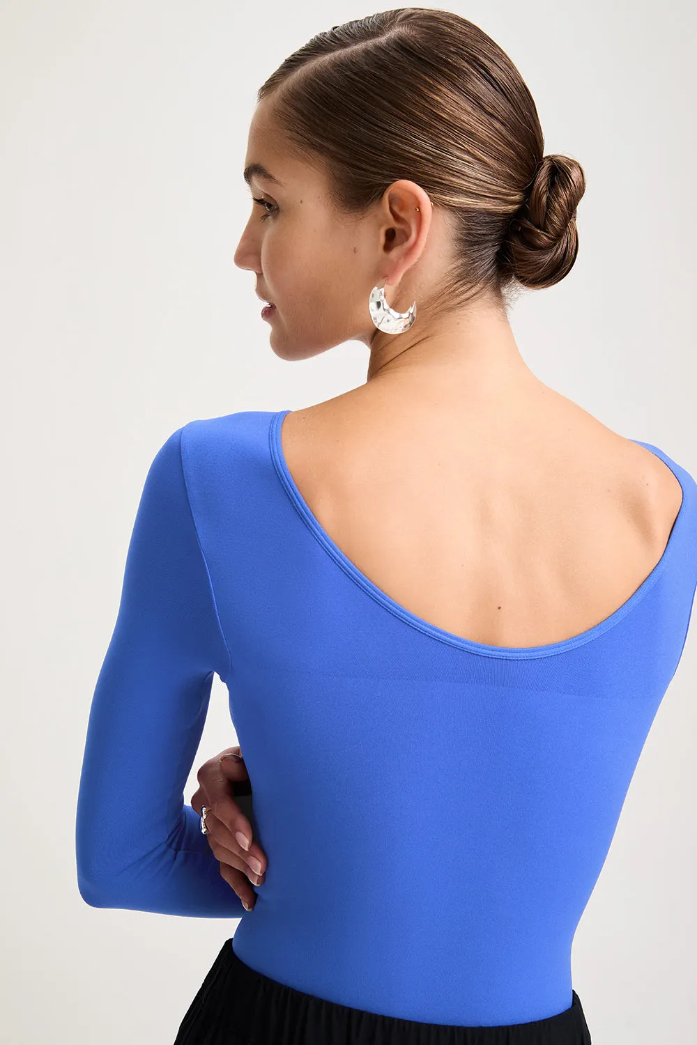 365 CONTOUR LONG SLEEVE SHAPING BODYSUIT - COBALT