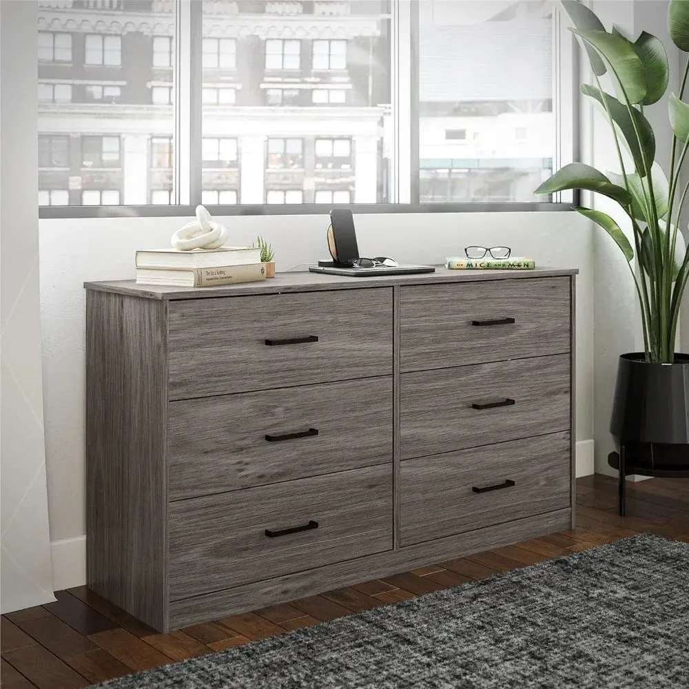 6-Drawer Dresser & Makeup Vanity Set