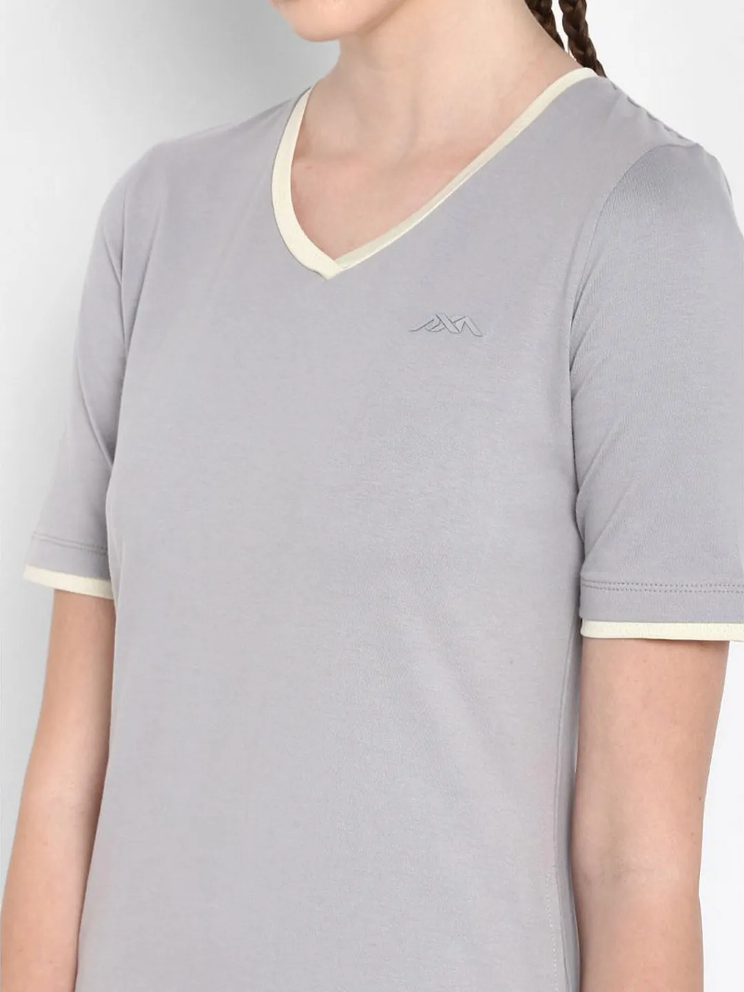Alcis Women Printed Grey Tshirts