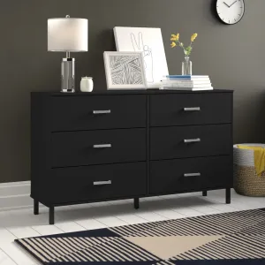 Alexei 6 Drawer 58.5" W Double Dresser Zipcode Design™ Color: Black