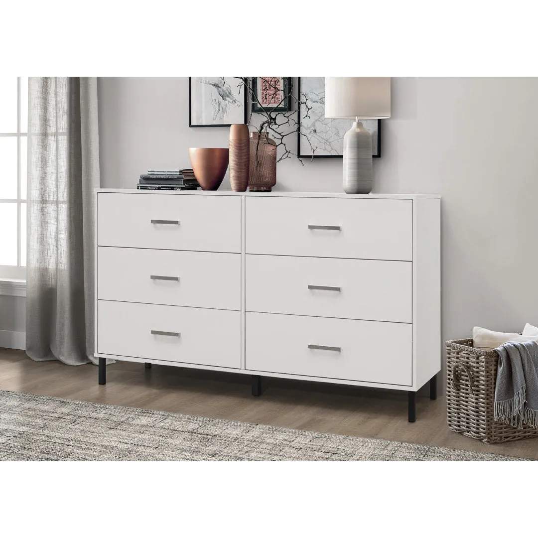 Alexei 6 Drawer 58.5" W Double Dresser Zipcode Design™ Color: White