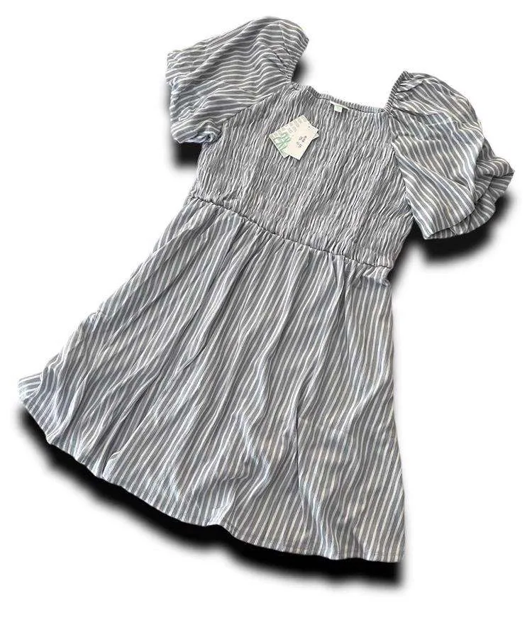 Alina - Blue White Vertical Stripe