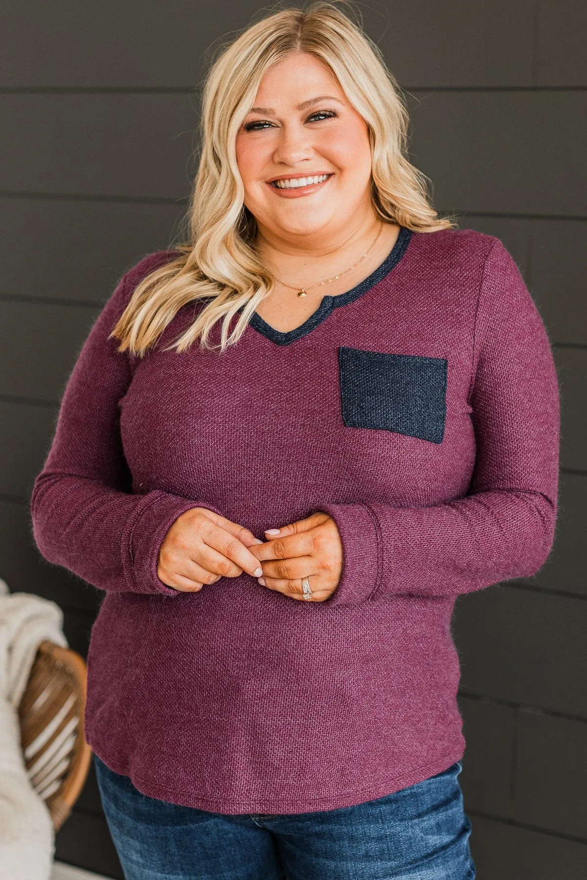 Already Impressed Knit Top- Burgundy