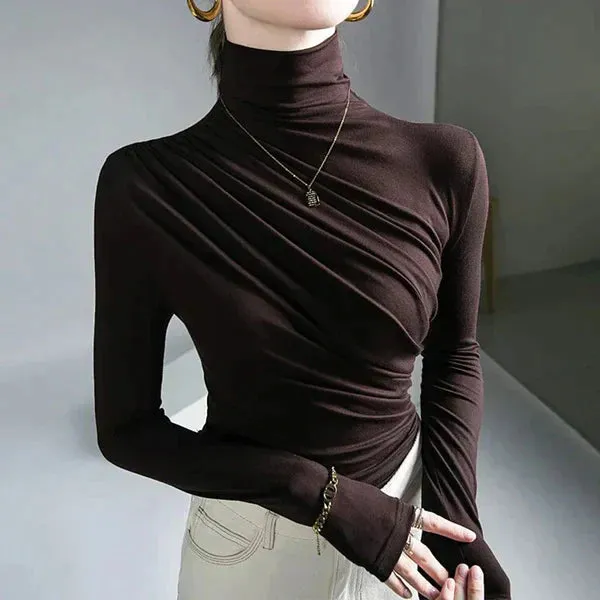 Arietty - Rollkragenpullover mit Plissee