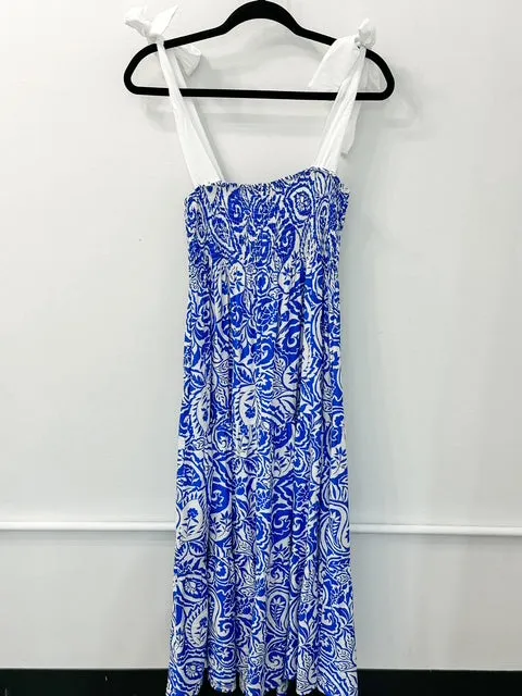Athena Blue Paisley Dress