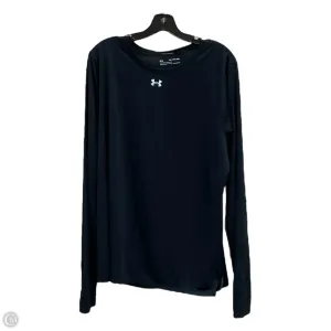 Athletic Top Long Sleeve Crewneck By Under Armour In Black, Size: 1x