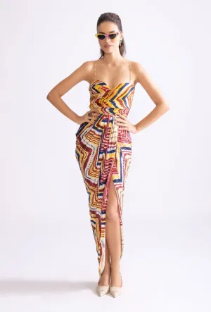 Aura zigzag printed dress