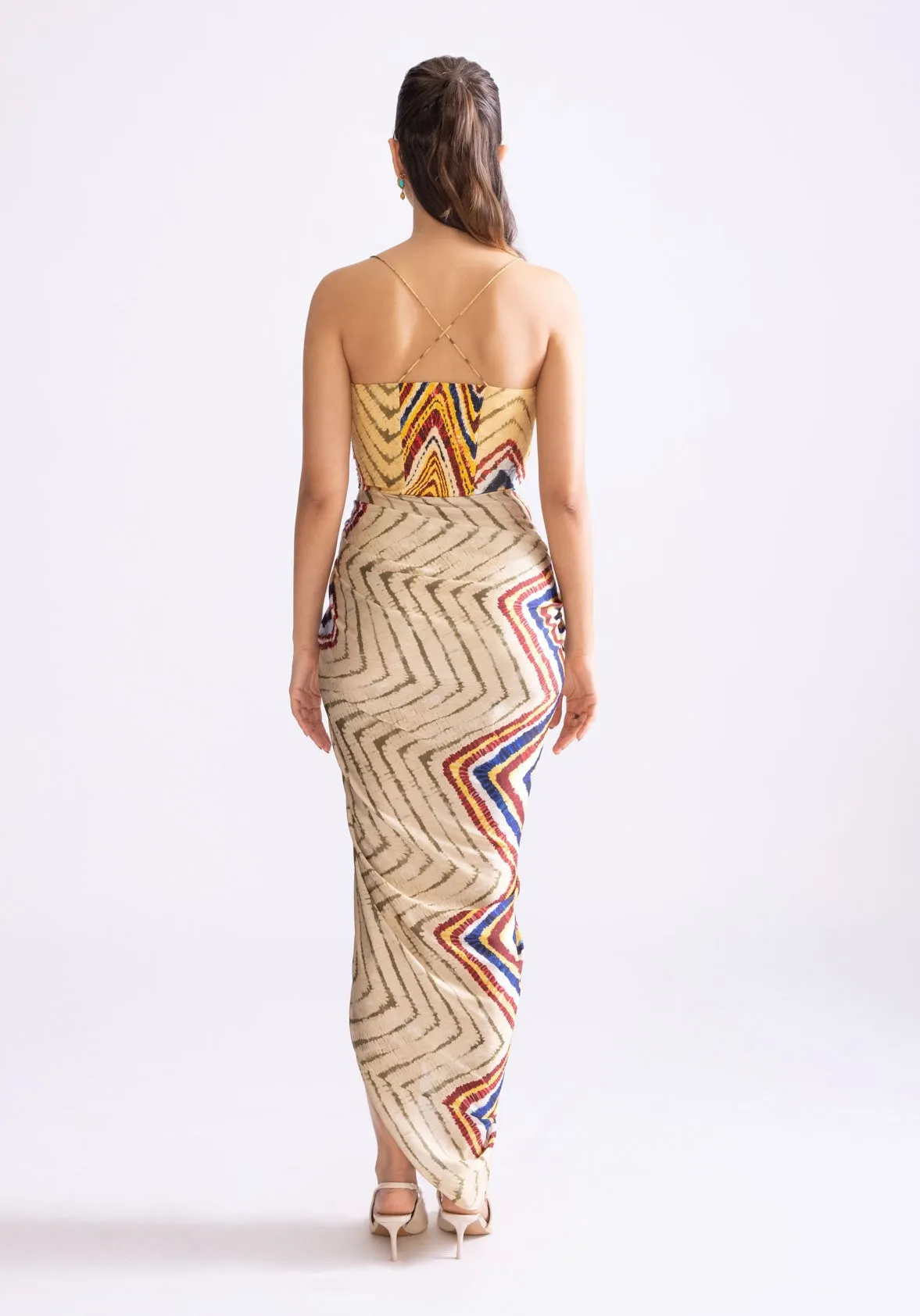 Aura zigzag printed dress