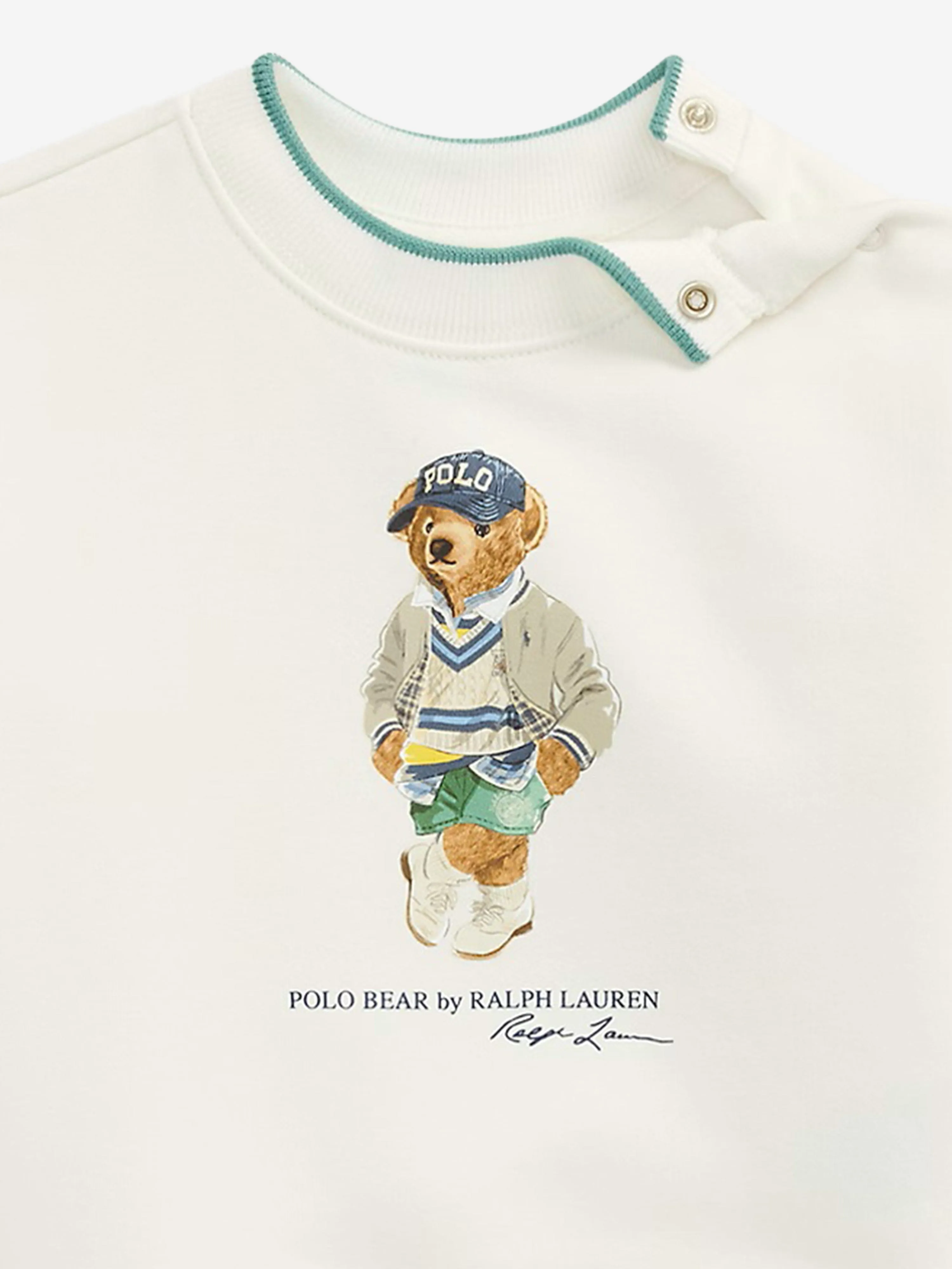 Baby Boys Polo Bear Sweatshirt in Ivory