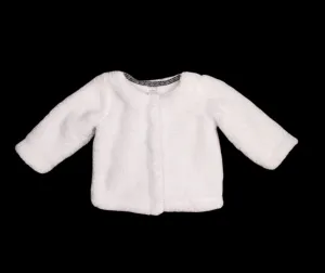 BABY GIRL SIZE 9 MONTHS - CARTER'S, Plush Fleece Jacket, White EUC B31