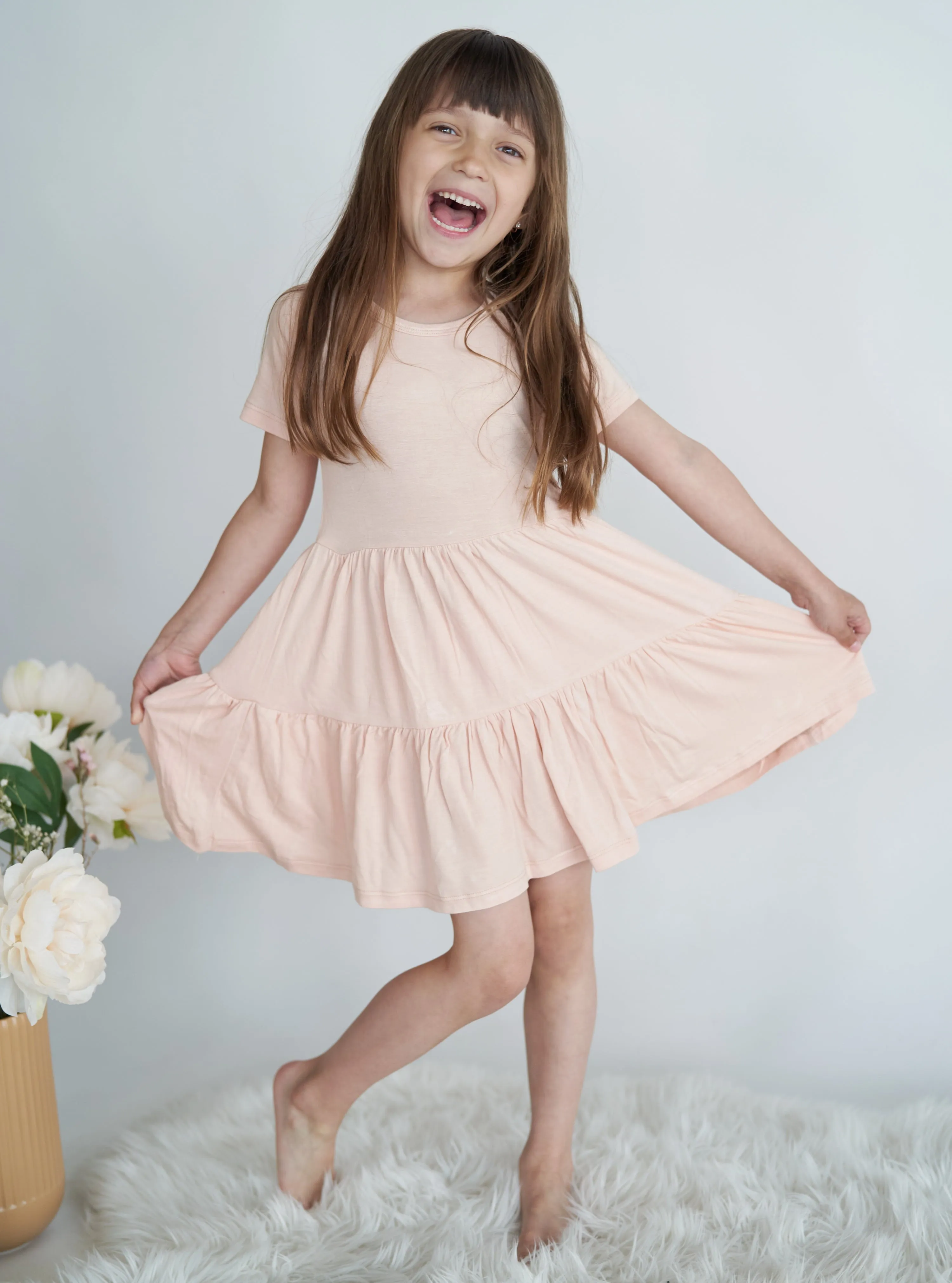 Bamboo Tiered Jersey Dress with Bloomer (Blossom)