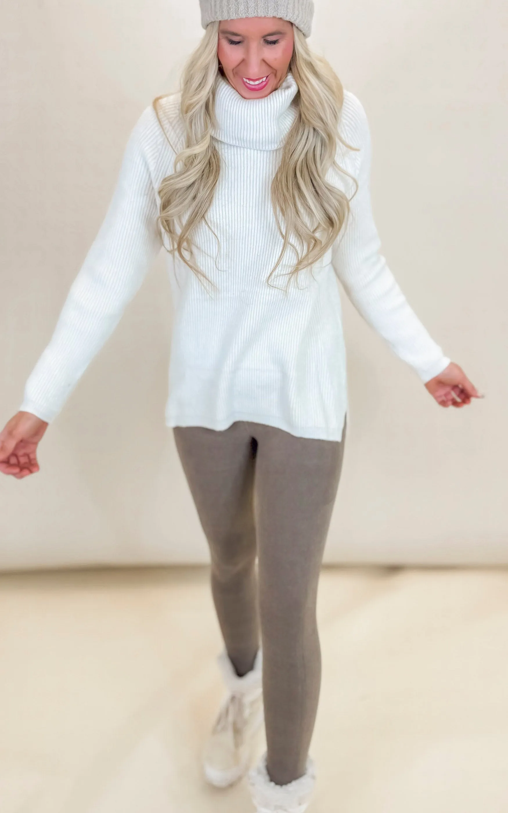 Basic Ribbed Turtleneck Sweater - Final Sale