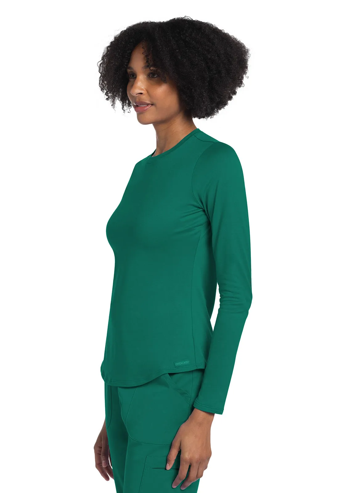 Basics CK773 Long Sleeve Underscrub Knit Tee Hunter Green