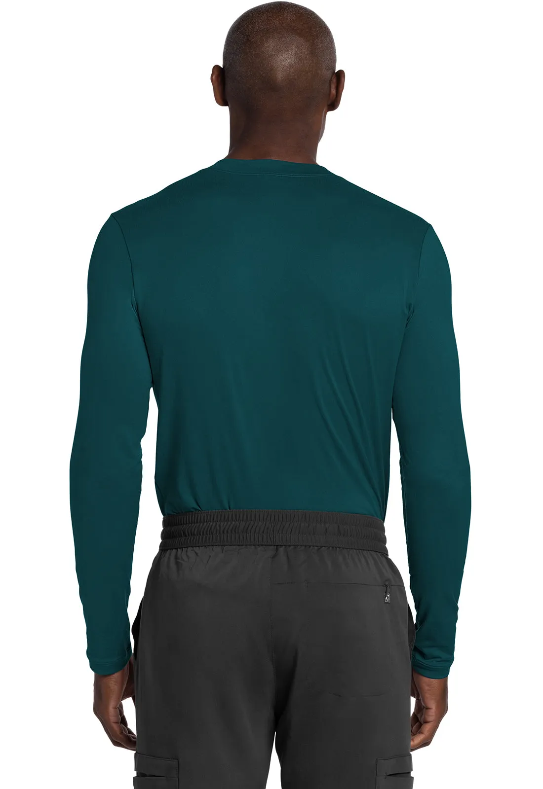 Basics CK807 Men's Long Sleeve Underscrub Knit Tee Caribbean Blue