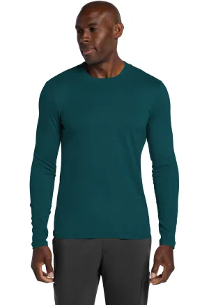 Basics CK807 Men's Long Sleeve Underscrub Knit Tee Caribbean Blue