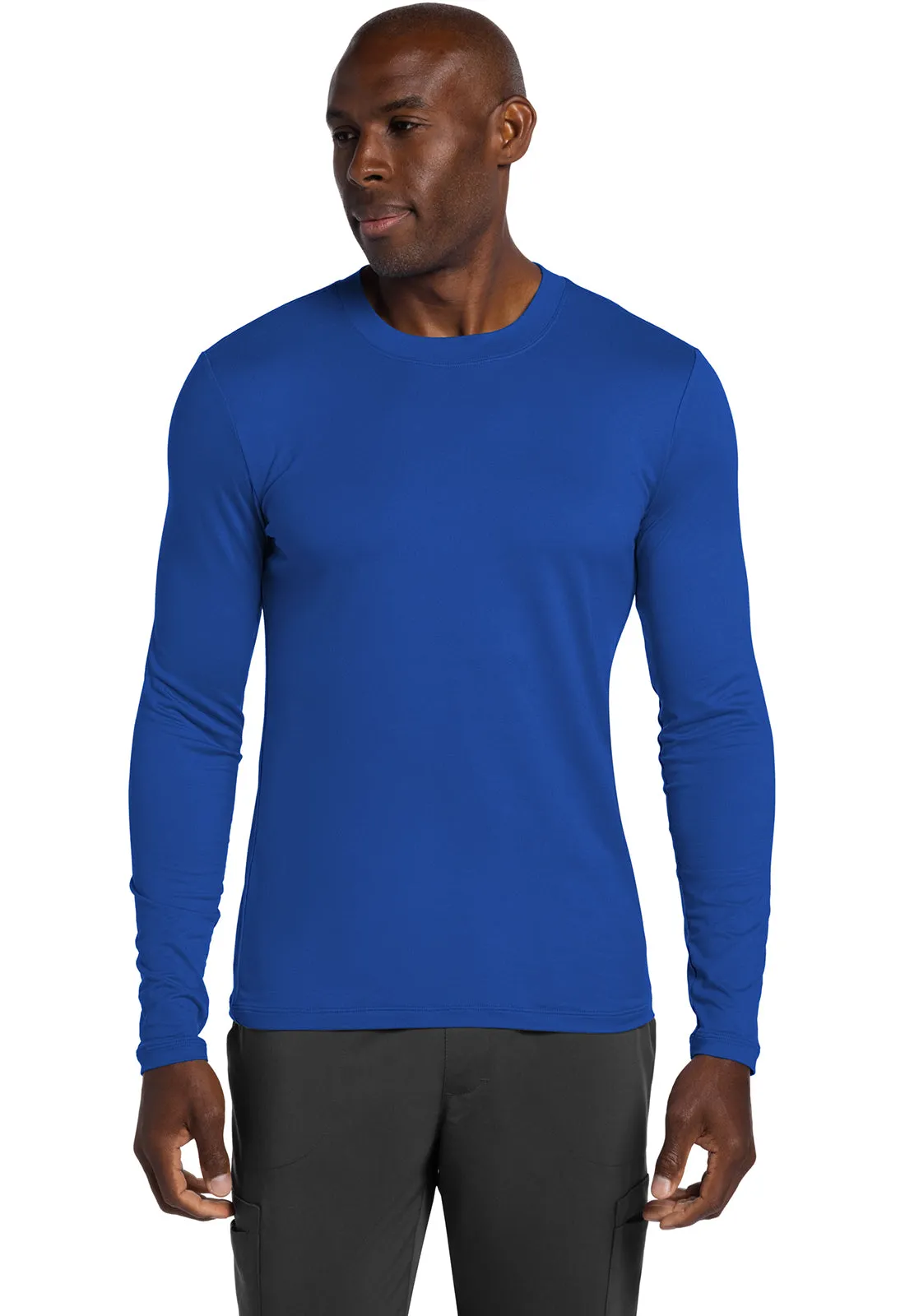Basics CK807 Men's Long Sleeve Underscrub Knit Tee Royal