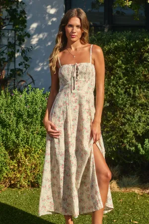 Bella Lace Up Smocked Babydoll Dress