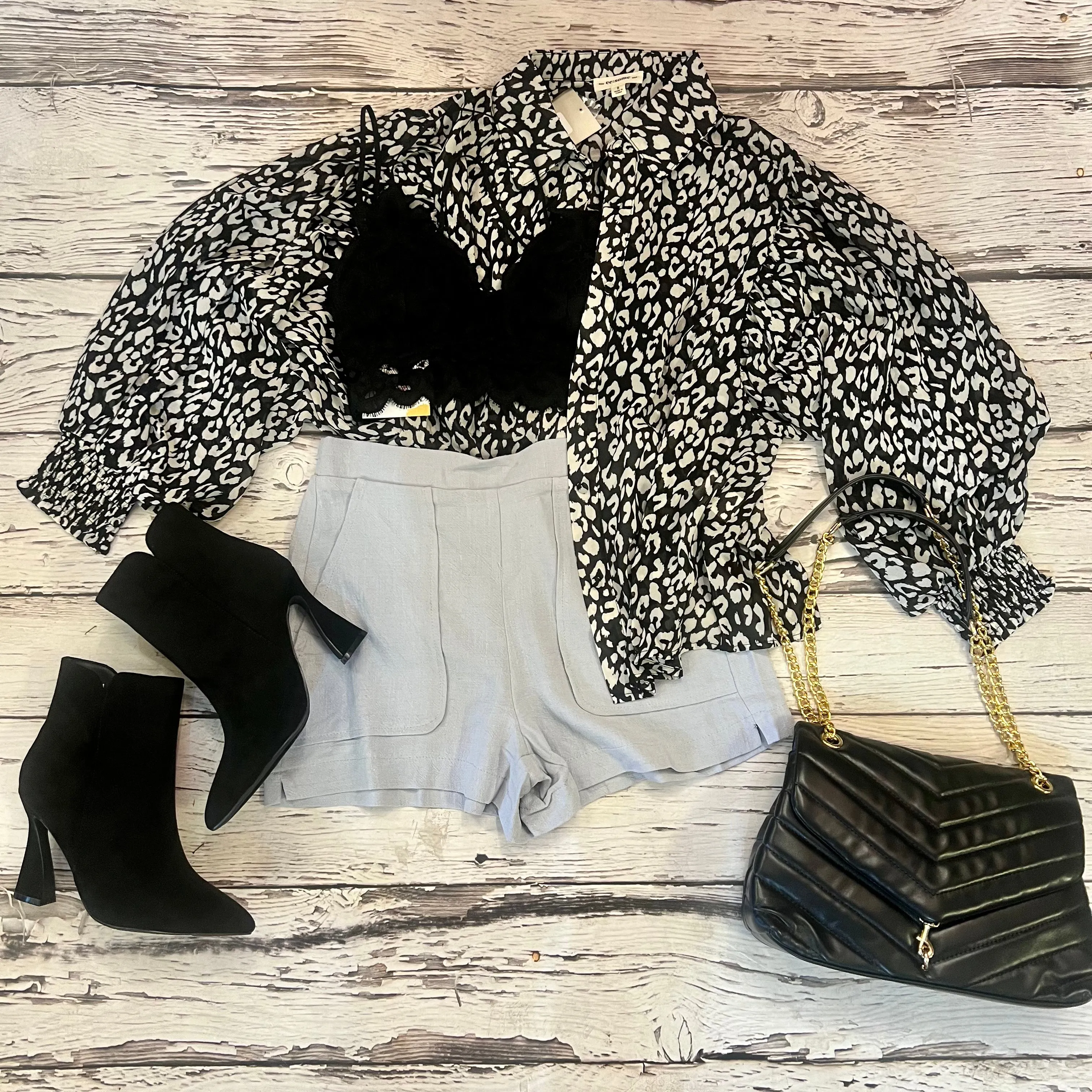 Black Semi-Sheer Button-Up
