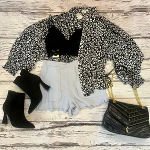 Black Semi-Sheer Button-Up