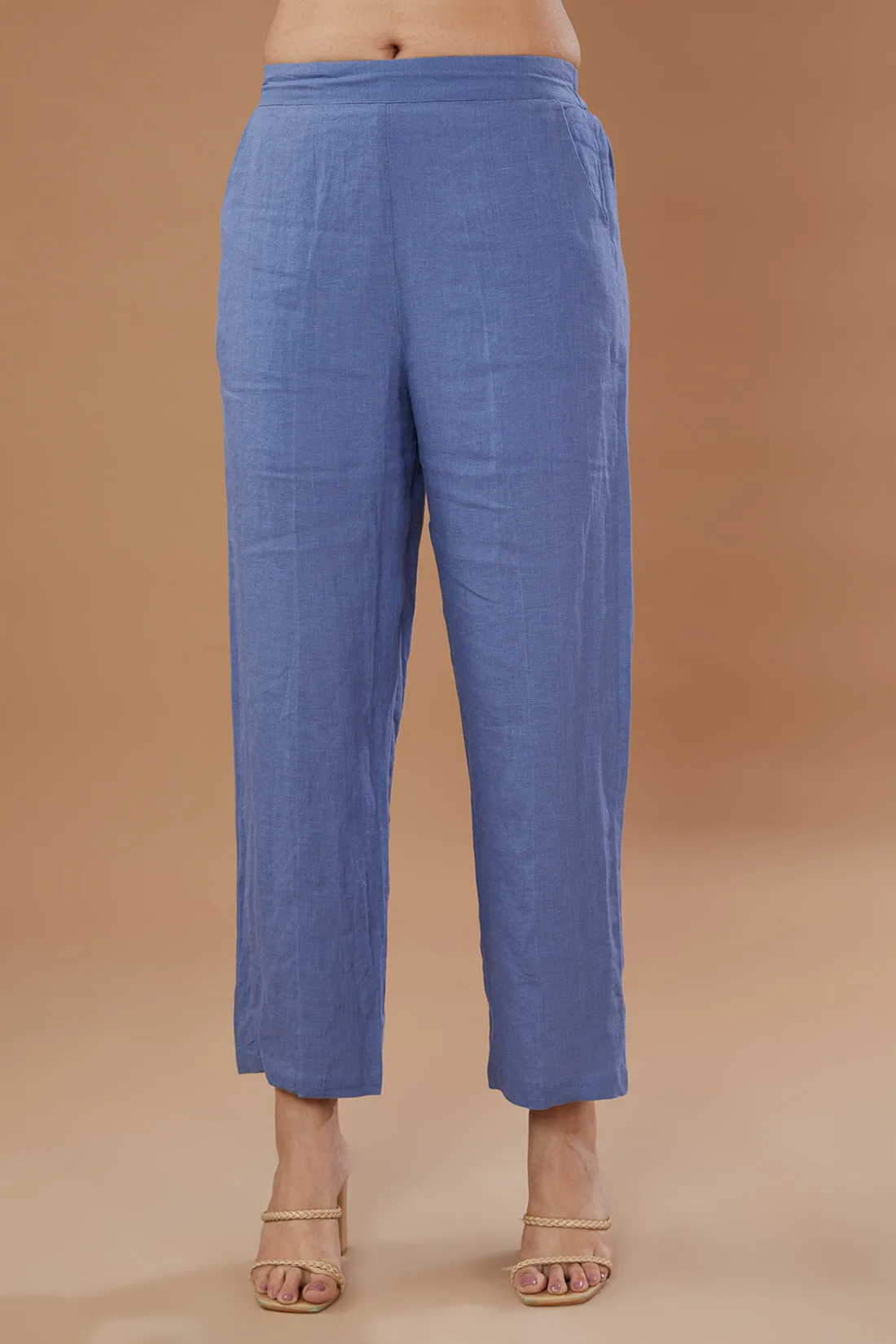 Blue Pure Linen Pant