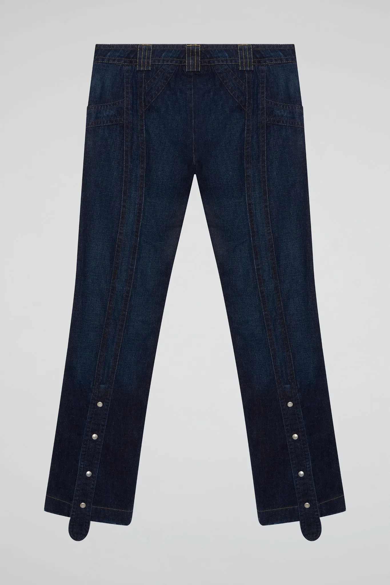 Blue Vintage Stitch High-Rise Denim Pants
