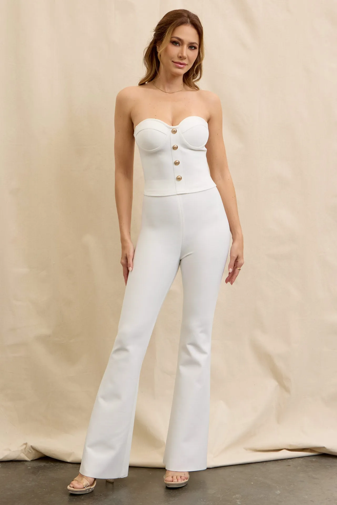 Bold Essence Strapless Fitted Top & Pants Set