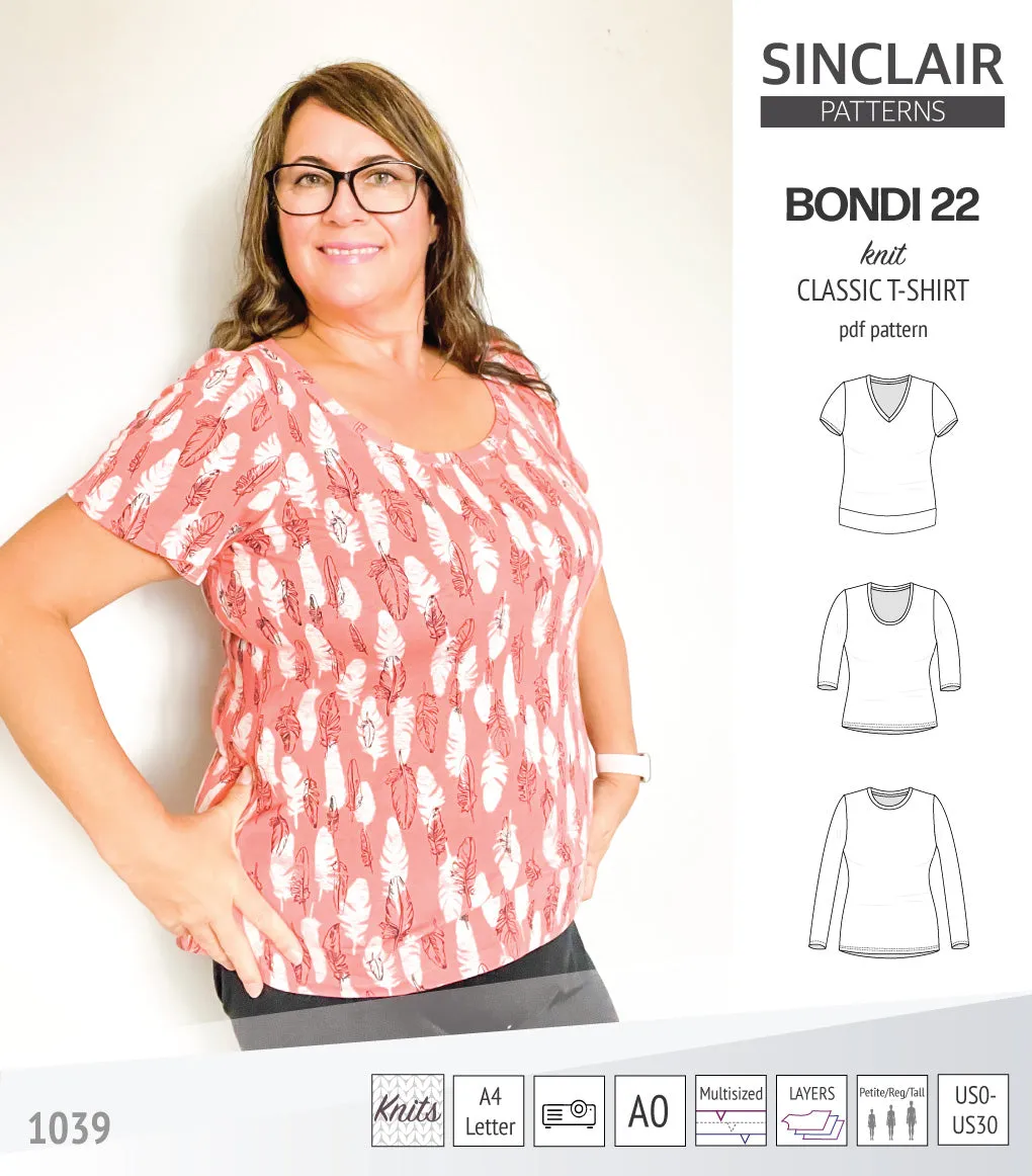 Bondi 22 knit classic fitted t-shirt (PDF)