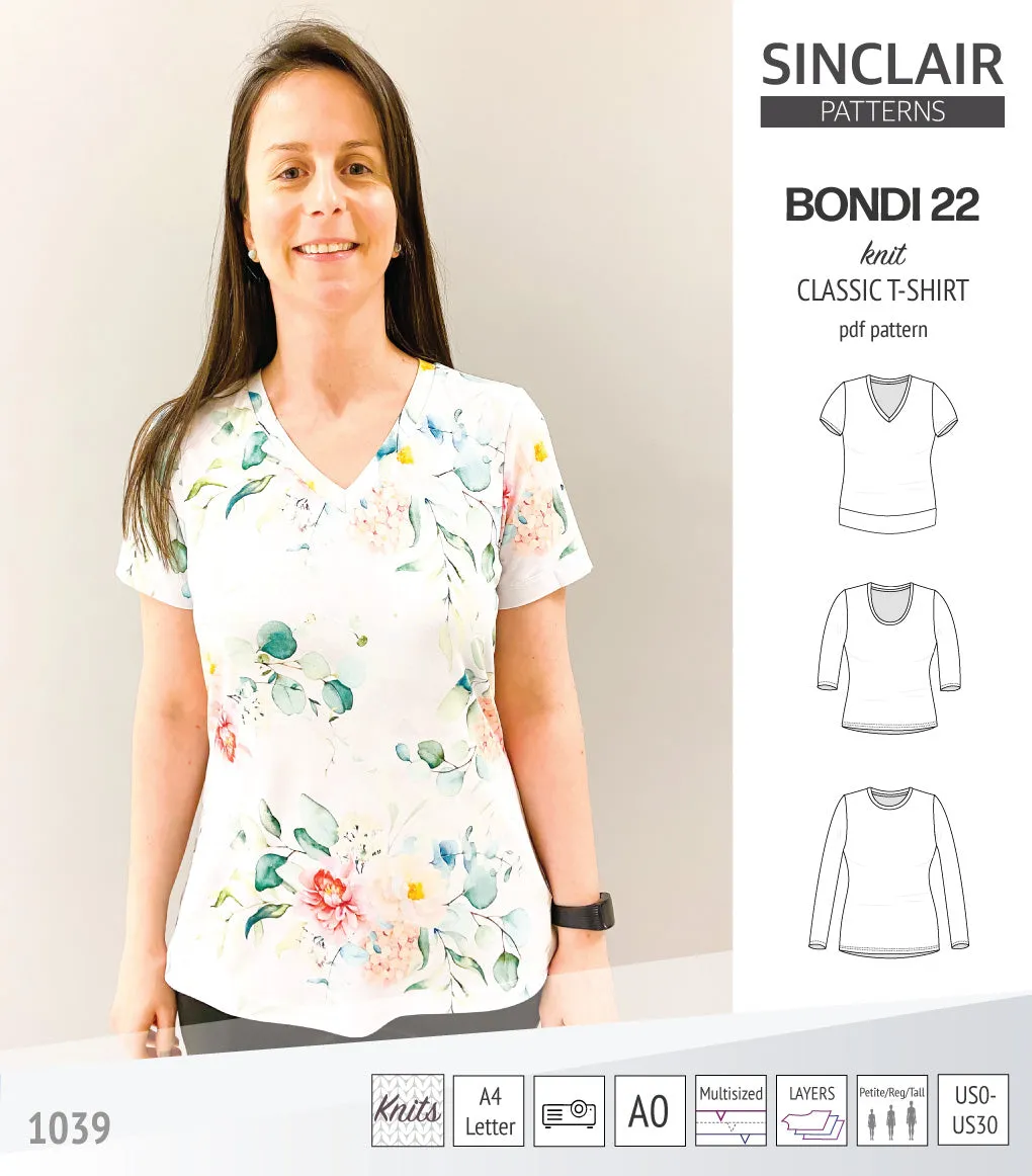 Bondi 22 knit classic fitted t-shirt (PDF)