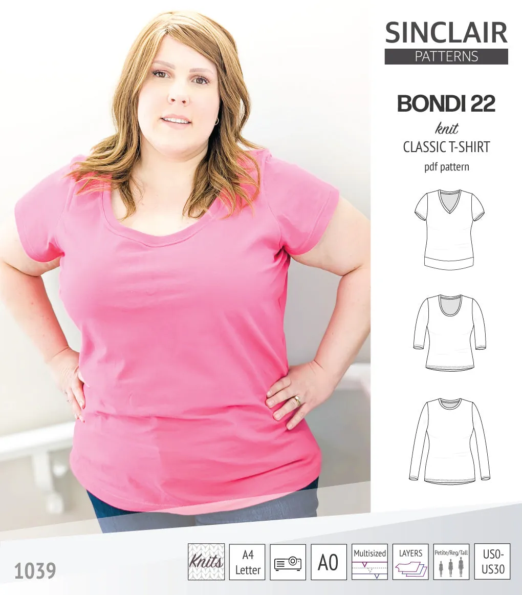 Bondi 22 knit classic fitted t-shirt (PDF)