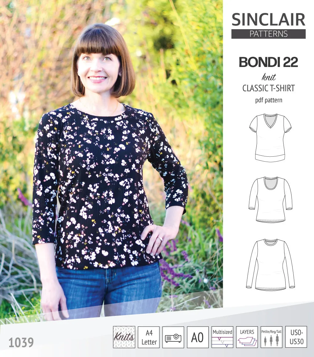 Bondi 22 knit classic fitted t-shirt (PDF)