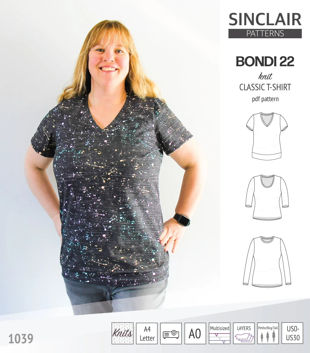 Bondi 22 knit classic fitted t-shirt (PDF)