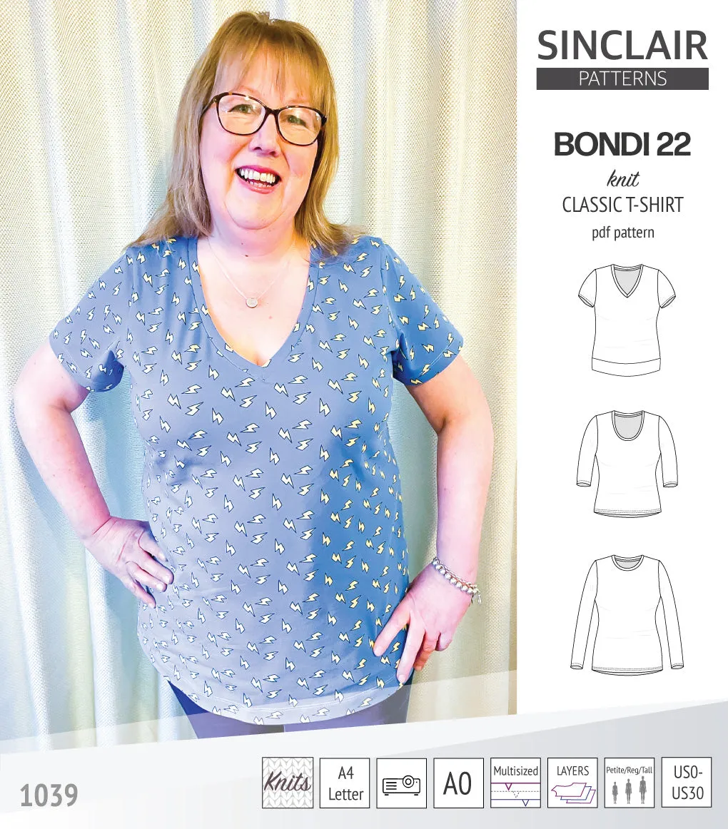 Bondi 22 knit classic fitted t-shirt (PDF)