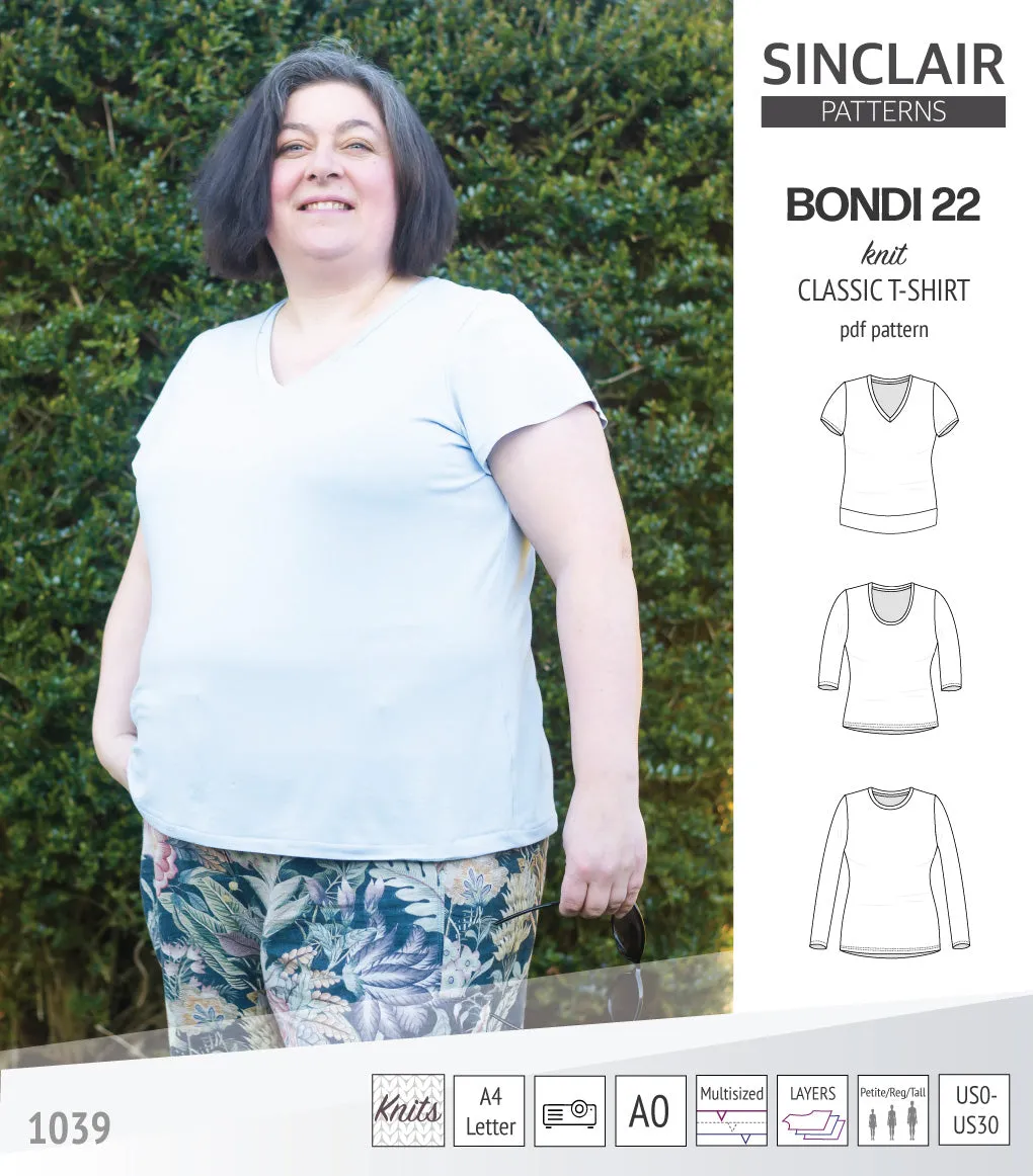Bondi 22 knit classic fitted t-shirt (PDF)