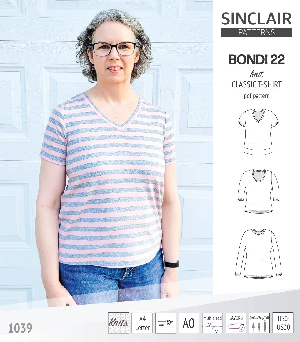 Bondi 22 knit classic fitted t-shirt (PDF)