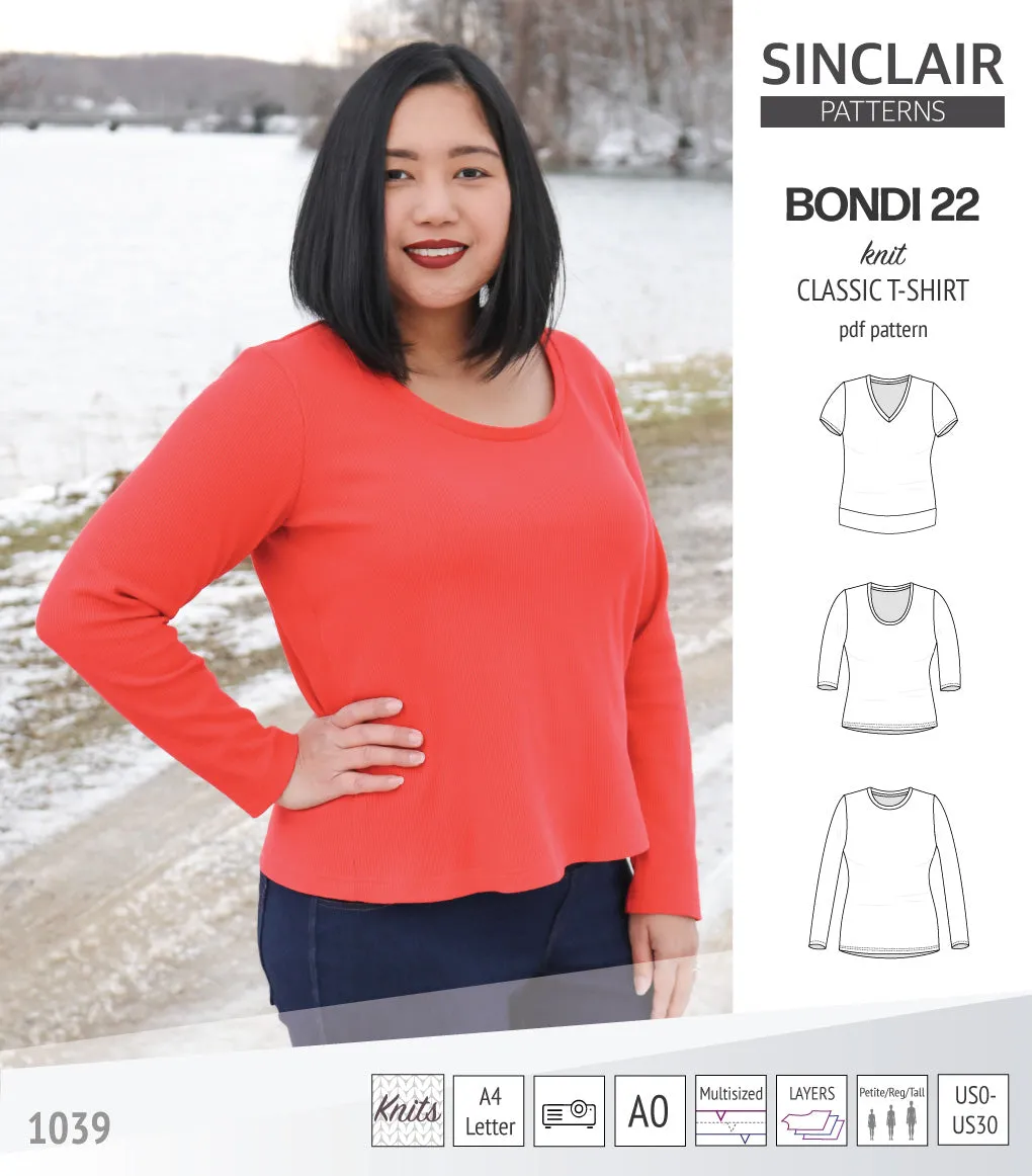 Bondi 22 knit classic fitted t-shirt (PDF)