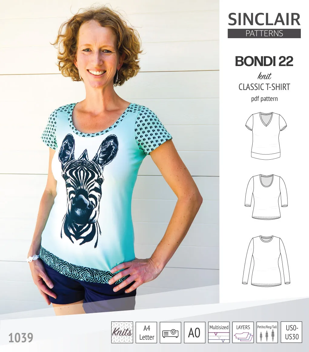 Bondi 22 knit classic fitted t-shirt (PDF)