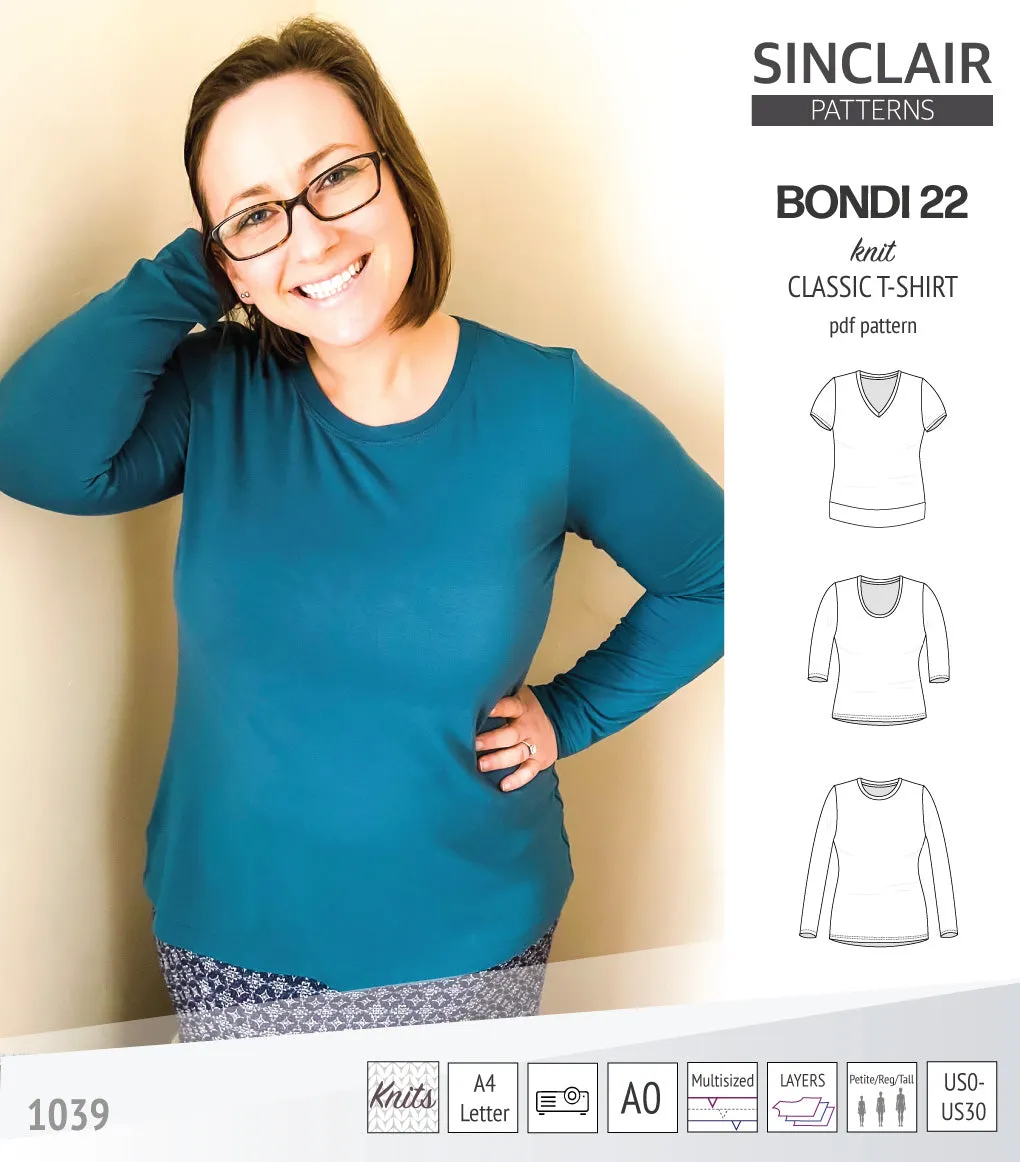 Bondi 22 knit classic fitted t-shirt (PDF)