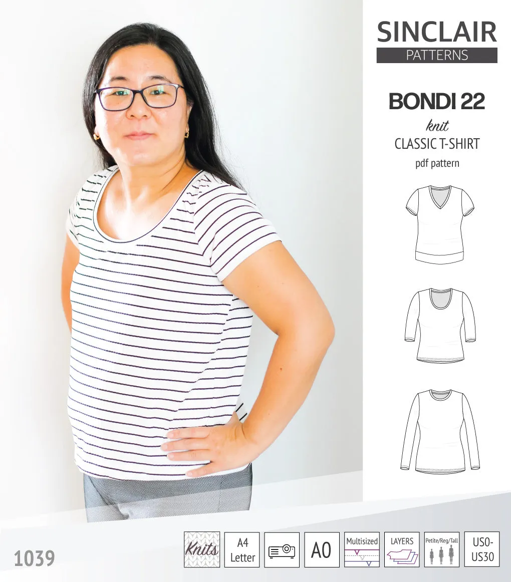 Bondi 22 knit classic fitted t-shirt (PDF)