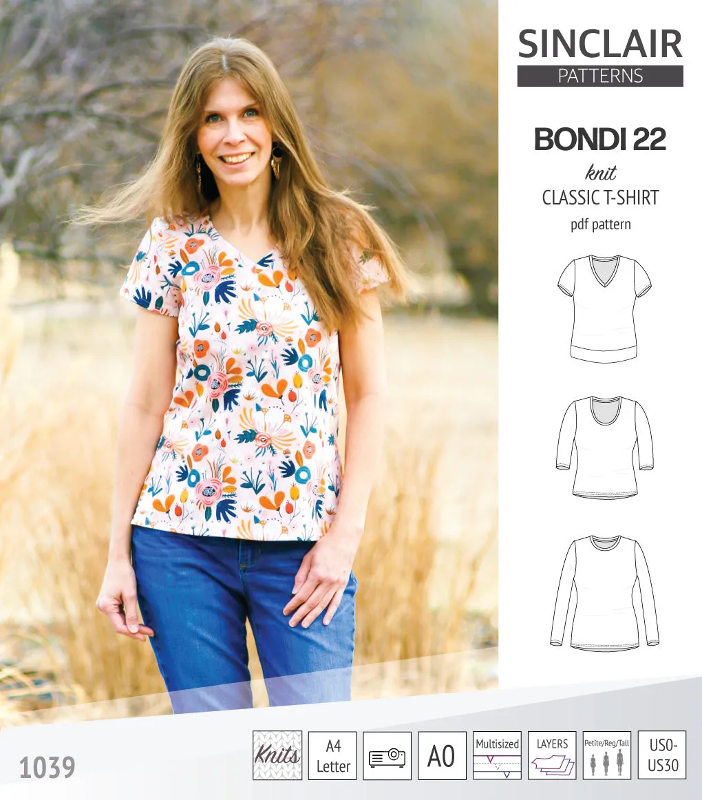 Bondi 22 knit classic fitted t-shirt (PDF)
